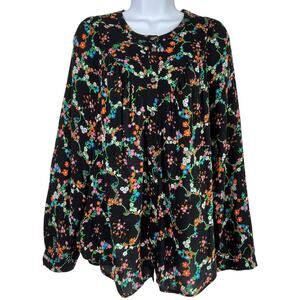 Anthropologie Maeve Cottage‎ Avignon Button Down Top Floral Size Large Boho Work